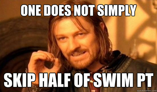 One Does Not Simply Skip half of swim pt  Boromir