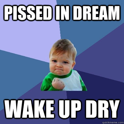 Pissed in Dream Wake up dry  Success Kid