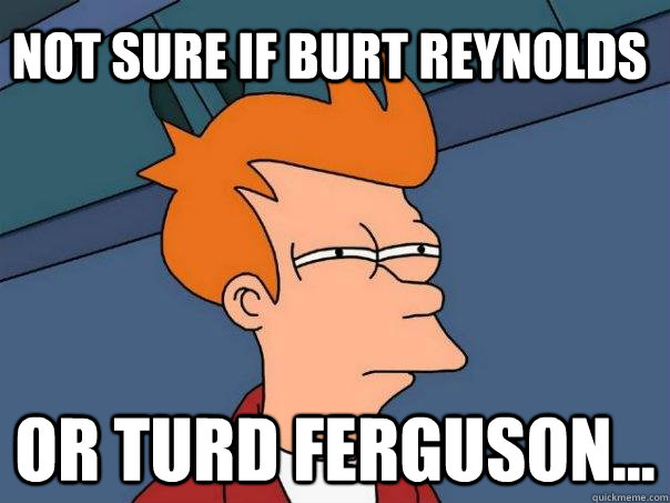 Not sure if Burt Reynolds Or Turd Ferguson...  Futurama Fry