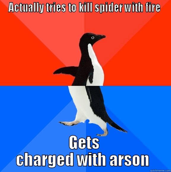 The women who tried to kill it with fire - ACTUALLY TRIES TO KILL SPIDER WITH FIRE GETS CHARGED WITH ARSON  Socially Awesome Awkward Penguin