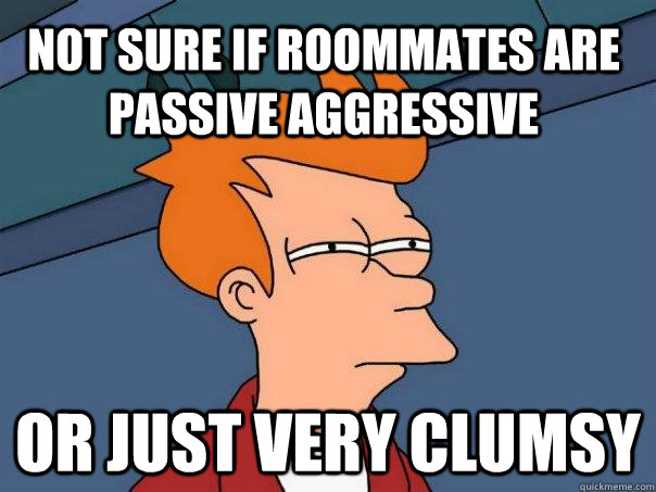 Not sure if roommates are passive aggressive Or Just Very Clumsy  Futurama Fry