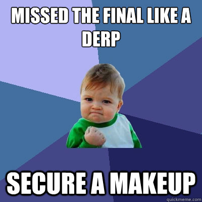 missed the final like a derp secure a makeup - missed the final like a derp secure a makeup  Success Kid