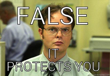 Helmet meme - FALSE IT PROTECTS YOU Schrute