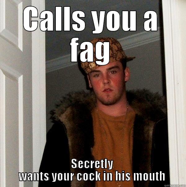 CALLS YOU A FAG SECRETLY WANTS YOUR COCK IN HIS MOUTH Scumbag Steve