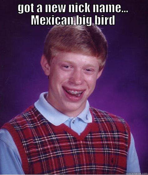 Got a new nick name - GOT A NEW NICK NAME... MEXICAN BIG BIRD  Bad Luck Brian