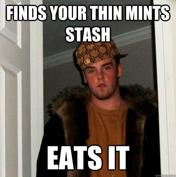 finds your thin mints stash eats it - finds your thin mints stash eats it  Scumbag Steve