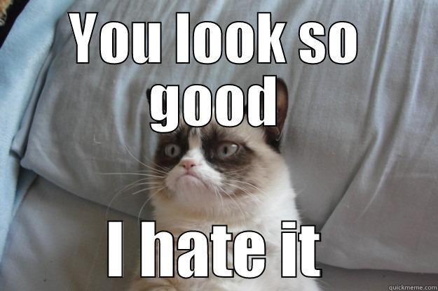 YOU LOOK SO GOOD I HATE IT Grumpy Cat