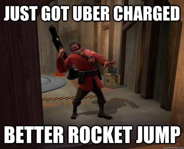 JUST GOT UBER CHARGED BETTER ROCKET JUMP  TF2 Soldier