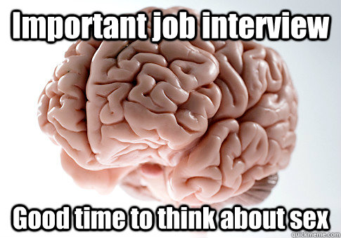 Important job interview Good time to think about sex   Scumbag Brain