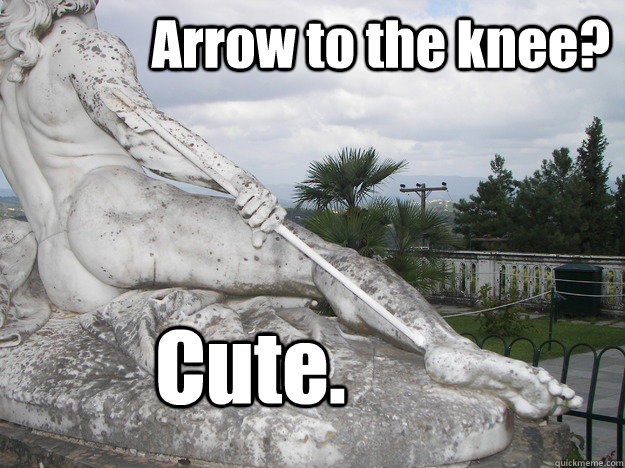              Arrow to the knee? Cute.  