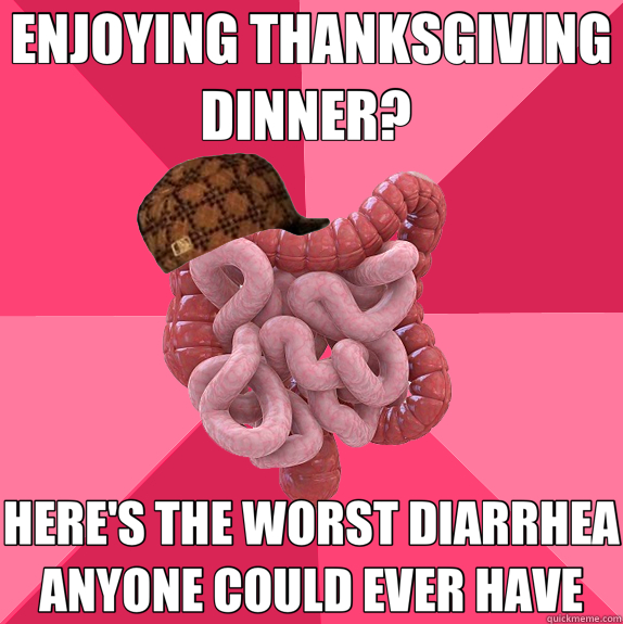 ENJOYING THANKSGIVING DINNER?  HERE'S THE WORST DIARRHEA ANYONE COULD EVER HAVE  Scumbag Intestines