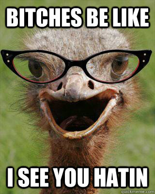 Bitches be like i see you hatin  Judgmental Bookseller Ostrich