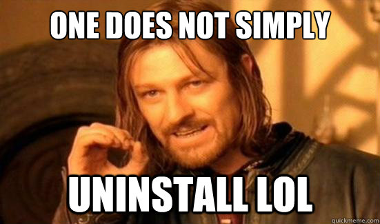 One Does Not Simply uninstall lol - One Does Not Simply uninstall lol  Boromir