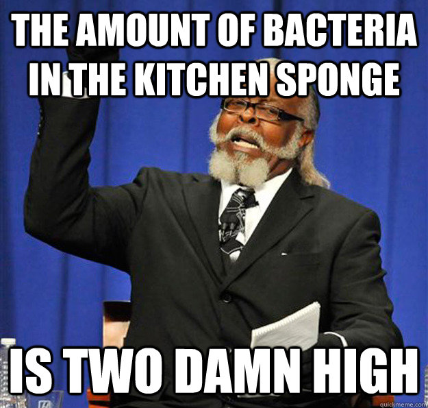 The amount of bacteria in the kitchen sponge Is two damn high  Jimmy McMillan