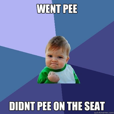 Went Pee  didnt pee on the seat  Success Kid