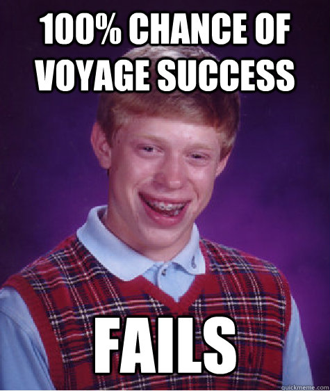 100% chance of Voyage Success Fails  Bad Luck Brian