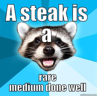 A STEAK IS A RARE MEDIUM DONE WELL Lame Pun Coon