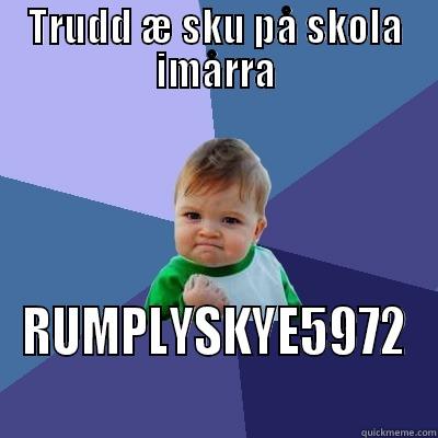 TRUDD Æ SKU PÅ SKOLA IMÅRRA RUMPLYSKYE5972 Success Kid