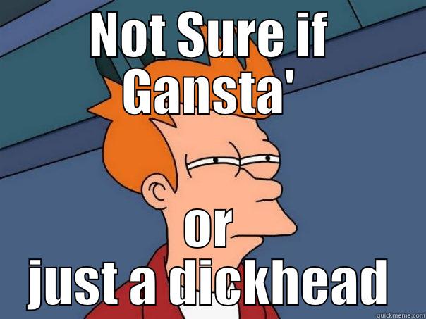 NOT SURE IF GANSTA' OR JUST A DICKHEAD Futurama Fry