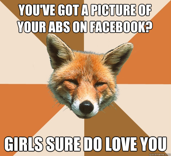 you've got a picture of your abs on facebook? girls sure do love you  Condescending Fox