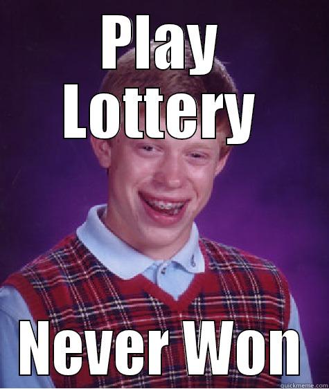 PLAY LOTTERY NEVER WON Bad Luck Brian