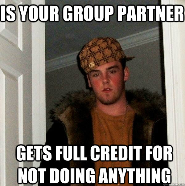 is your group partner gets full credit for not doing anything  Scumbag Steve