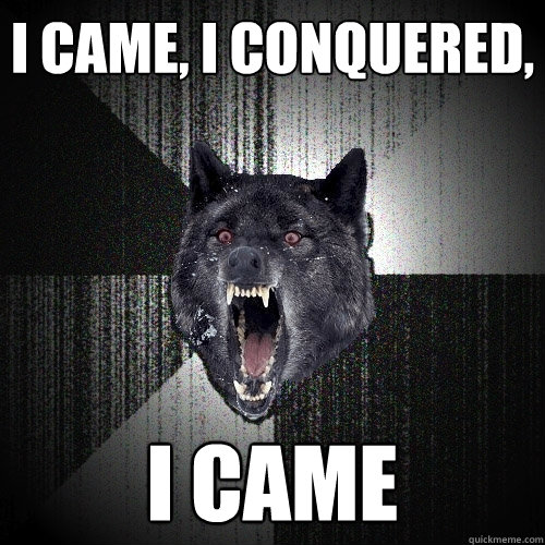 i came, i conquered, i came  Insanity Wolf