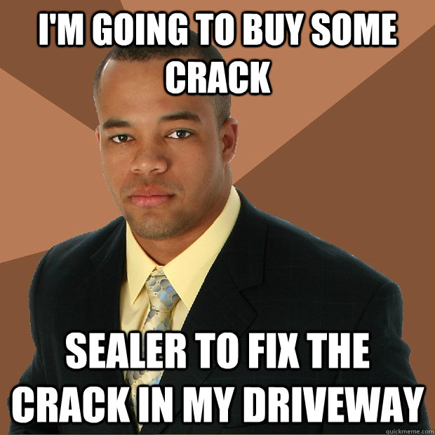 i'm going to buy some crack sealer to fix the crack in my driveway  Successful Black Man