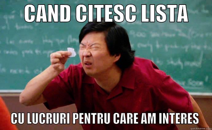 Lista interes -       CAND CITESC LISTA       CU LUCRURI PENTRU CARE AM INTERES Misc