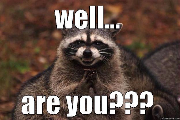 WELL... ARE YOU??? Evil Plotting Raccoon