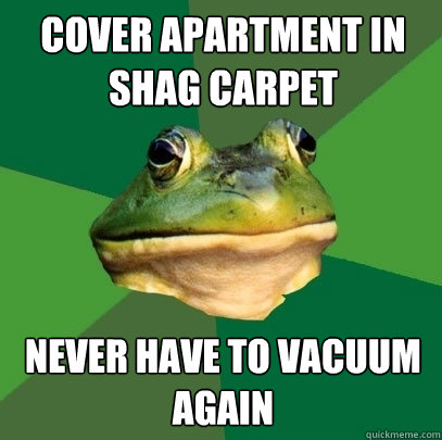 Cover apartment in shag carpet never have to vacuum again  Foul Bachelor Frog