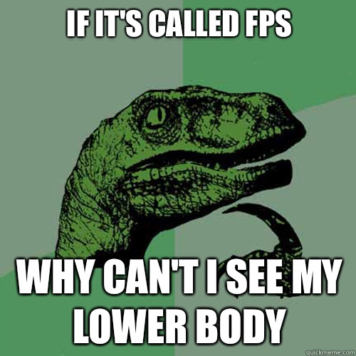 If it's called Fps
 Why can't i see My lower body - If it's called Fps
 Why can't i see My lower body  Philosoraptor