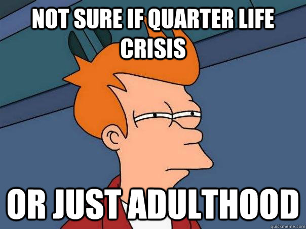 Not sure if quarter life crisis or just adulthood - Not sure if quarter life crisis or just adulthood  Futurama Fry