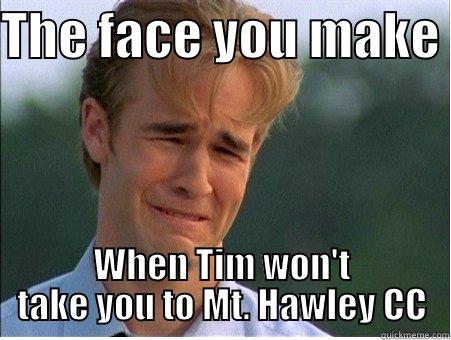 The face you make when... - THE FACE YOU MAKE  WHEN TIM WON'T TAKE YOU TO MT. HAWLEY CC 1990s Problems