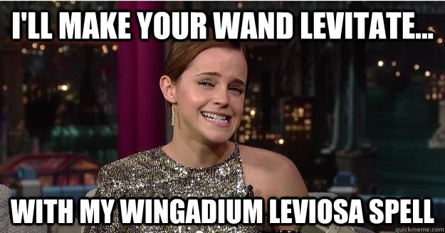 I'll make your wand levitate...  with my wingadium leviosa spell  Emma Watson Troll