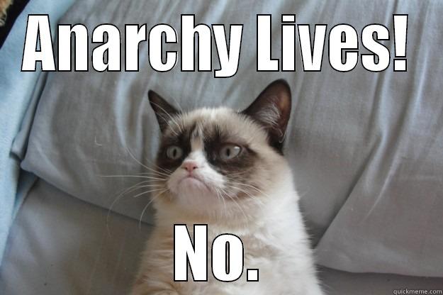 Tell me about your protest - ANARCHY LIVES! NO. Grumpy Cat