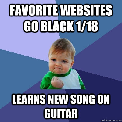 Favorite websites go black 1/18 Learns New Song On Guitar   Success Kid