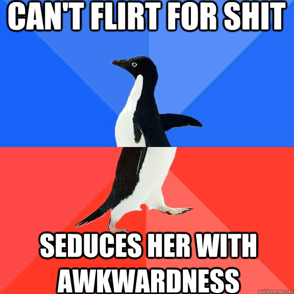 Can't flirt for shit seduces her with awkwardness  Socially Awkward Awesome Penguin