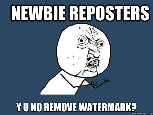 newbie reposters y u no remove watermark?  Y U No