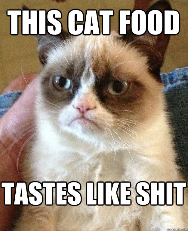 This cat food tastes like shit - This cat food tastes like shit  Grumpy Cat