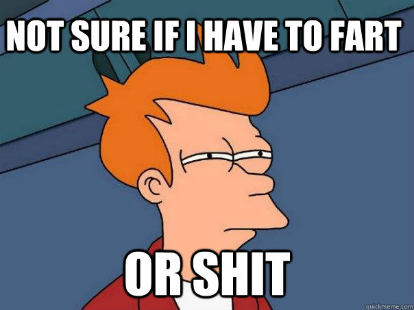 Not sure if I have to fart or shit - Not sure if I have to fart or shit  Futurama Fry