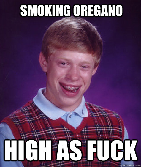 SMoking Oregano high as fuck  Bad Luck Brian