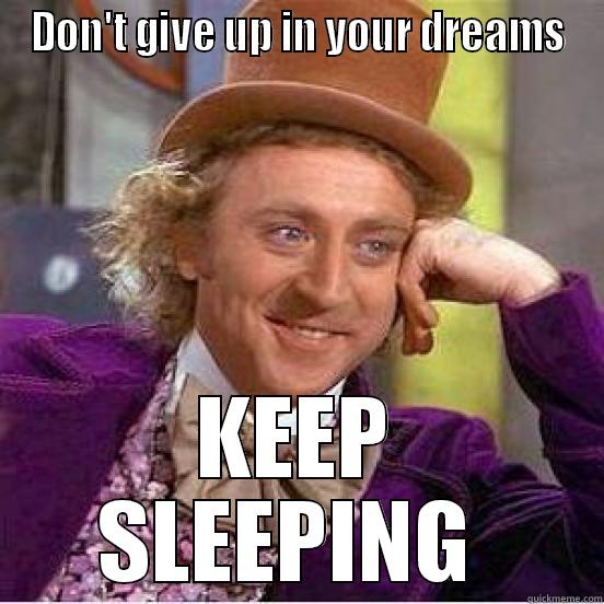 DON'T GIVE UP IN YOUR DREAMS KEEP SLEEPING  Misc