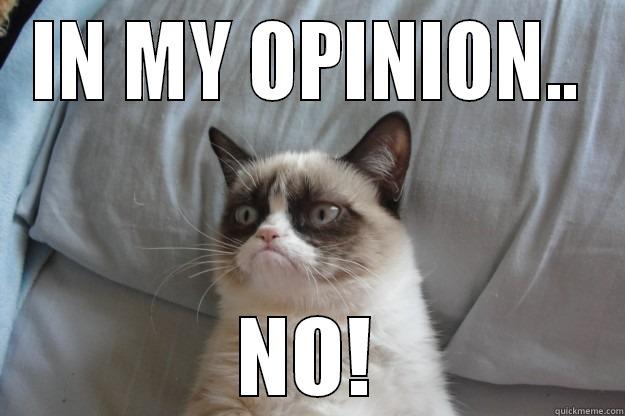 in my opinion - IN MY OPINION.. NO! Grumpy Cat