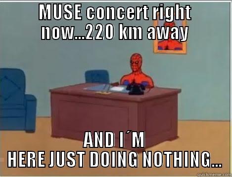 Today has been terrible... - MUSE CONCERT RIGHT NOW...220 KM AWAY AND I´M HERE JUST DOING NOTHING... Spiderman Desk