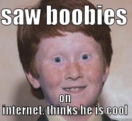 saw boobies - SAW BOOBIES  ON INTERNET. THINKS HE IS COOL Over Confident Ginger