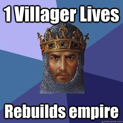 1 Villager Lives Rebuilds empire  Age of Empires