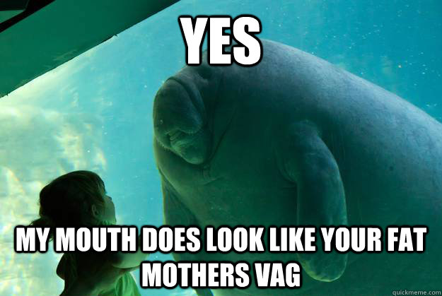 yes my mouth does look like your fat mothers vag - yes my mouth does look like your fat mothers vag  Overlord Manatee