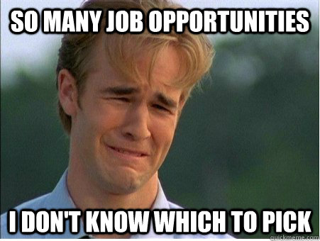 So many job opportunities I don't know which to pick  1990s Problems