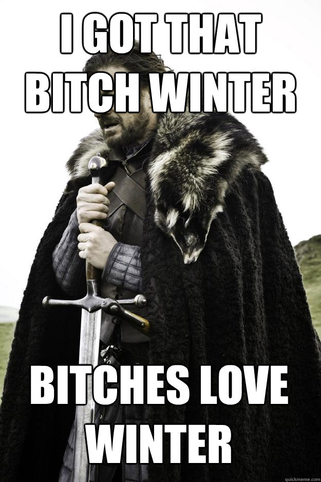 I got that bitch Winter Bitches love Winter - I got that bitch Winter Bitches love Winter  Winter is coming